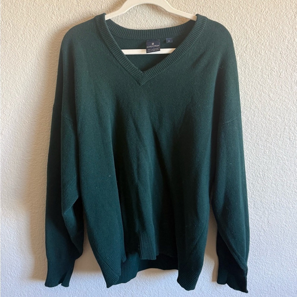Vintage 100% Lambswool Oversized Green Sweater Nordstrom XL
